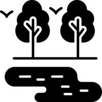 Lake Glyph Icon vector