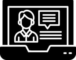 Online Class Glyph Icon vector