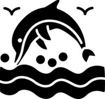 Dolphin Glyph Icon vector