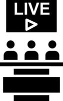 Live Streaming Glyph Icon vector