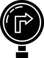 Right Turn Glyph Icon vector