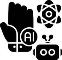 Robot Hand Glyph Icon vector