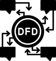 Data Flow Glyph Icon vector