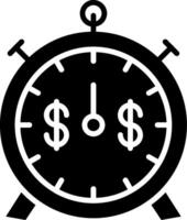 Alarm Clock Glyph Icon vector