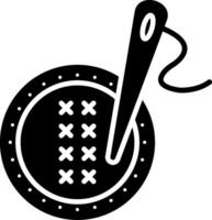 Cross Stitch Glyph Icon vector