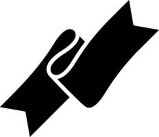 Folded Ribbon Glyph Icon vector
