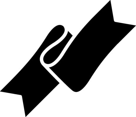Folded Ribbon Glyph Icon