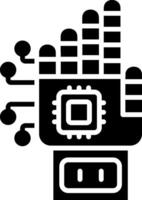 Robotic Hand Glyph Icon vector