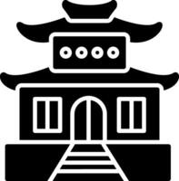 Chinese Temple Glyph Icon vector