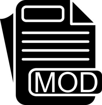 MOD File Format Glyph Icon vector