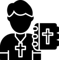 Priest Glyph Icon vector