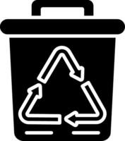 Trash Bin Glyph Icon vector