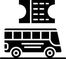 Bus Ticket Glyph Icon vector