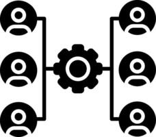 Organization Structure Glyph Icon vector