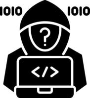 Hacker Glyph Icon vector