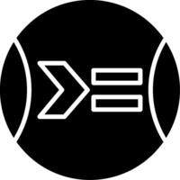 Greater Than Or Equal To Glyph Icon vector