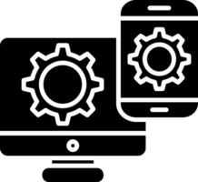 Screen Mirroring Glyph Icon vector