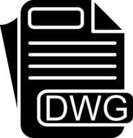 DWG File Format Glyph Icon vector