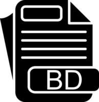 BD File Format Glyph Icon vector