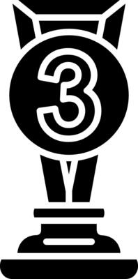 3rd Prize Glyph Icon