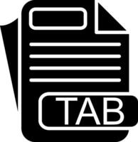 TAB File Format Glyph Icon vector