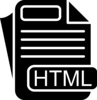 HTML File Format Glyph Icon vector