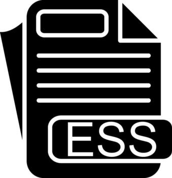 ESS File Format Glyph Icon vector