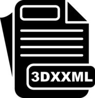 3DXXML File Format Glyph Icon vector