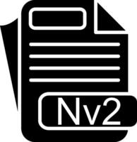 Nv2 File Format Glyph Icon vector