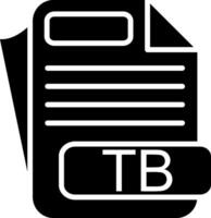 TB File Format Glyph Icon vector