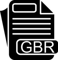GBR File Format Glyph Icon vector