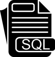 SQL File Format Glyph Icon vector