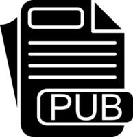 PUB File Format Glyph Icon vector