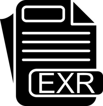 exr archivo formato glifo icono vector