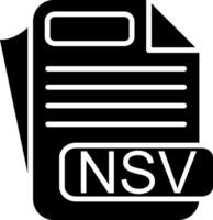 NSV File Format Glyph Icon vector