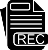 REC File Format Glyph Icon vector