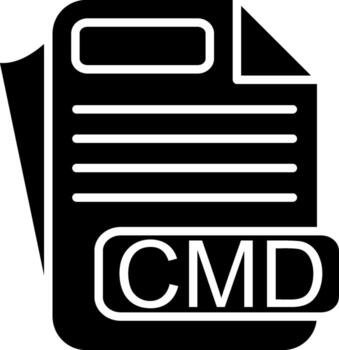 CMD File Format Glyph Icon vector