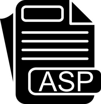 ASP File Format Glyph Icon vector