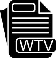WTV File Format Glyph Icon vector
