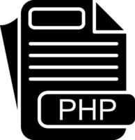 PHP File Format Glyph Icon vector