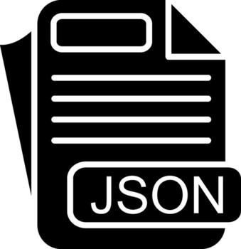 JSON File Format Glyph Icon vector