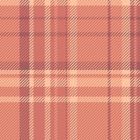 Overlayed textile background fabric, sexy texture tartan. Grungy plaid seamless pattern check in red and orange colors. vector