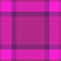 Tough texture plaid tartan, bandanna fabric textile. Fancy background seamless pattern check in pink and purple colors. vector