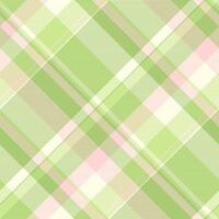Punk check plaid tartan, man seamless texture fabric. Faded pattern background textile in light and green colors. vector