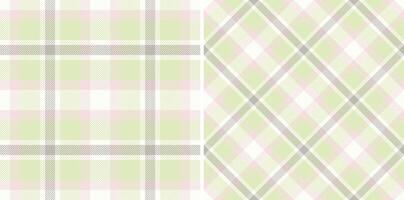 textile pattern of seamless plaid texture with a tartan check background fabric. Set in spring colors. Flannel shirt outfit ideas. vector