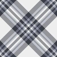 No people fabric pattern tartan, ornate seamless textile background. Vibrant plaid texture check in white and dark colors. vector