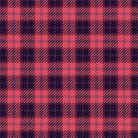 Other fabric background seamless, picnic blanket check texture tartan. Present pattern textile plaid in pink and dark colors. vector