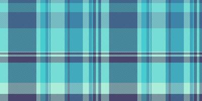 Mature tartan textile background, asymmetric check plaid . Gentle fabric pattern texture seamless in medium turquoise and light colors. vector