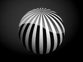 Abstract pattern cover black and white 3D ball. illustration on dark background. vector