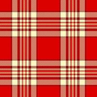 Picnic blanket tartan check, paint texture textile plaid. Platform fabric background seamless pattern in red and light colors. vector